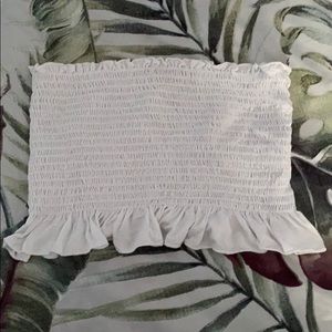 White smocked crop top